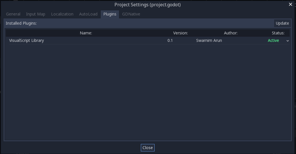 Project Settings Window