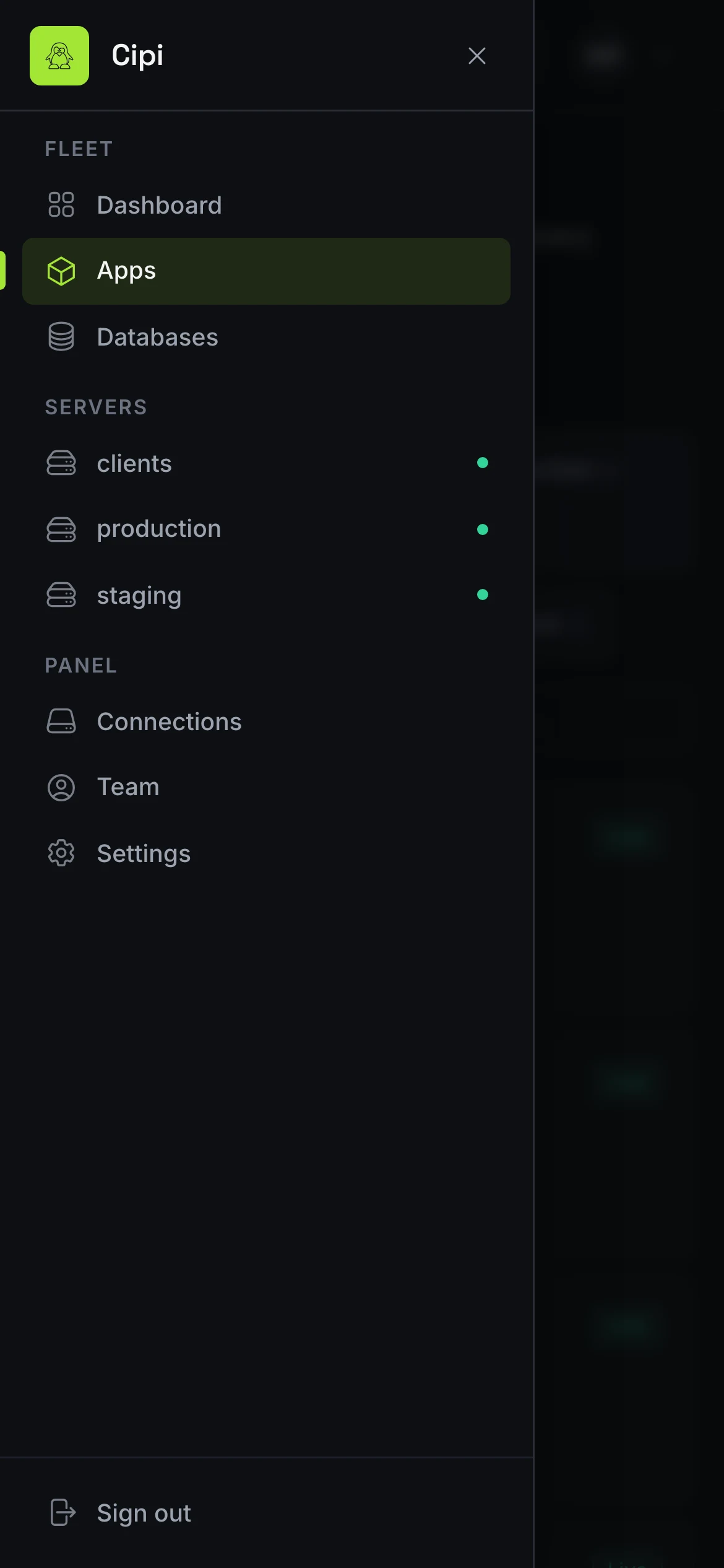 Navigation drawer on a phone