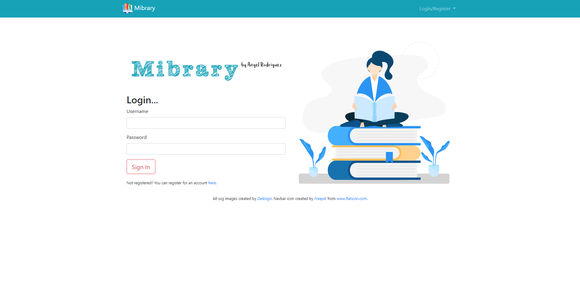 Login page