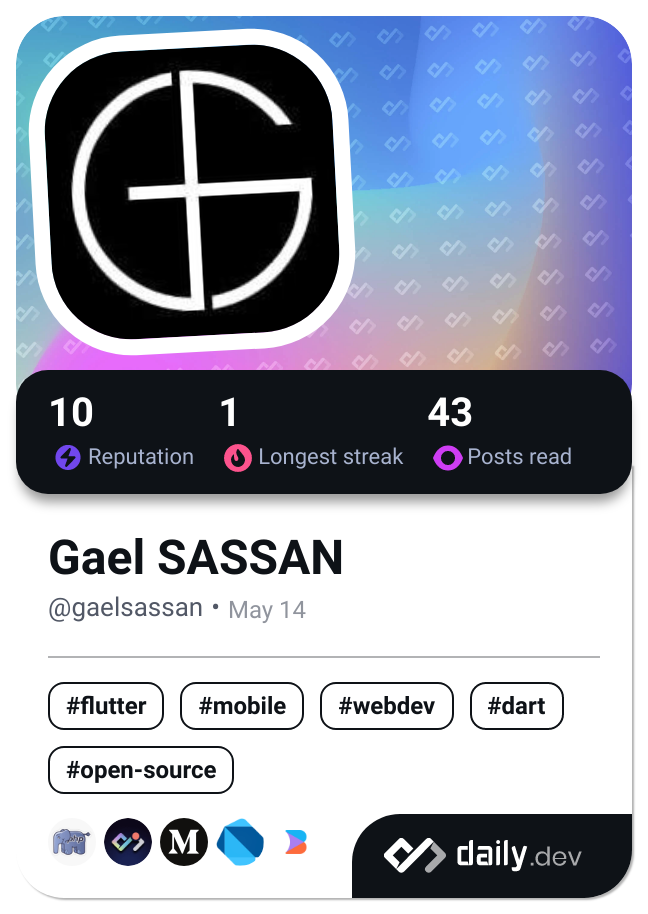 Gael SASSAN's Dev Card