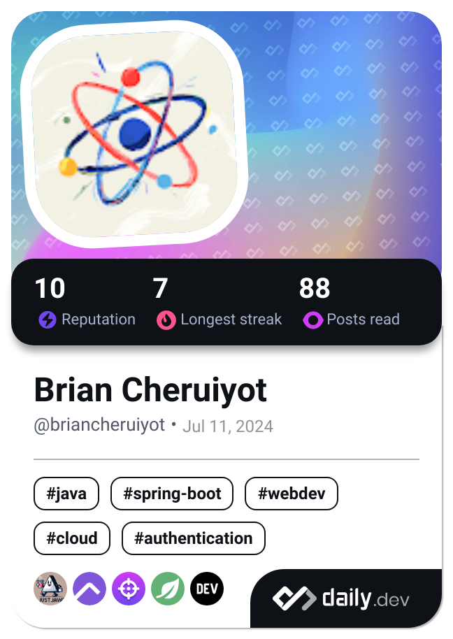 Brian Cheruiyot's Dev Card