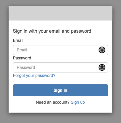 The Hosted UI Sign Up Modal