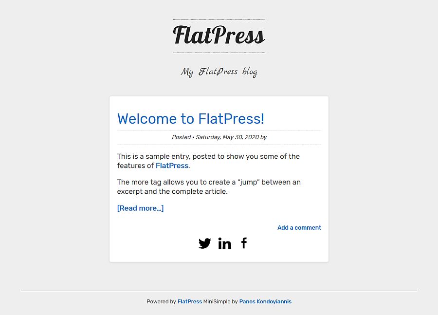 MiniSimple - Free Flatpress Theme