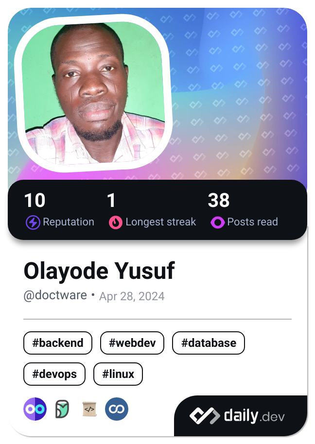 Olayode Yusuf's Dev Card