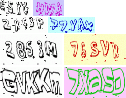 Captchas examples