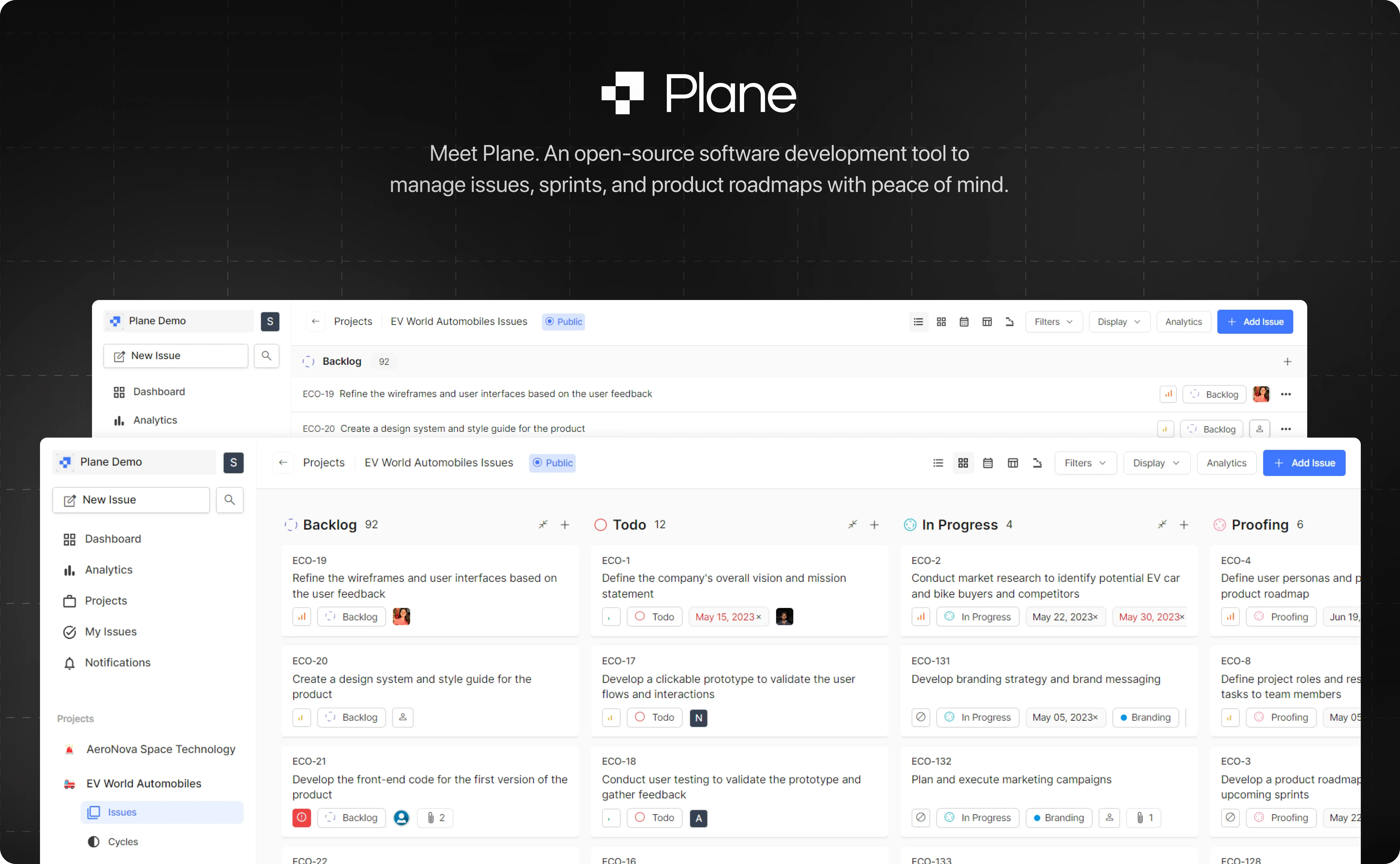 Plane - Simple, extensible, open-source project mangement tool.