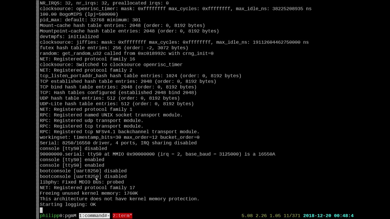 Watch Linux booting on an OpTiMSoC system