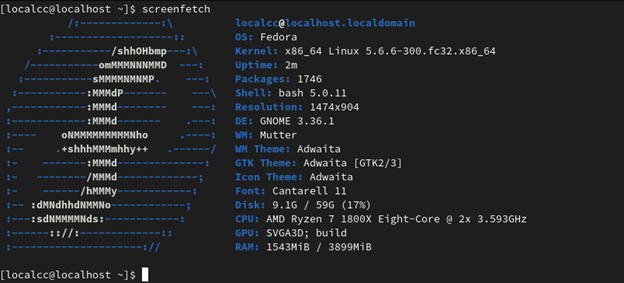 Fedora Screenfetch