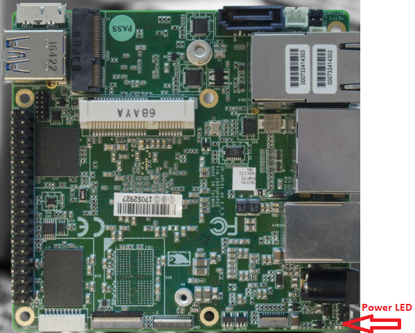 Power LED on Up2board