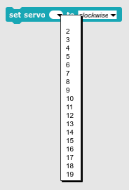 Servo Block Dropdown Menu