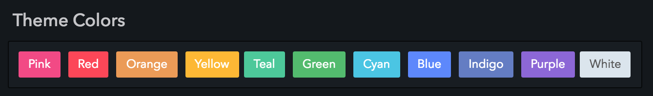 List of Theme Colors