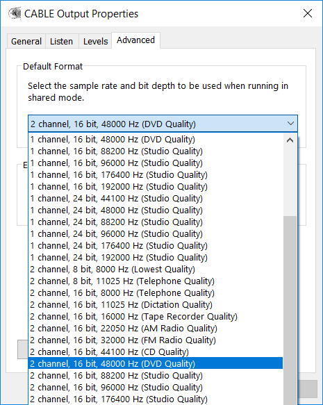 VBCable Configuration