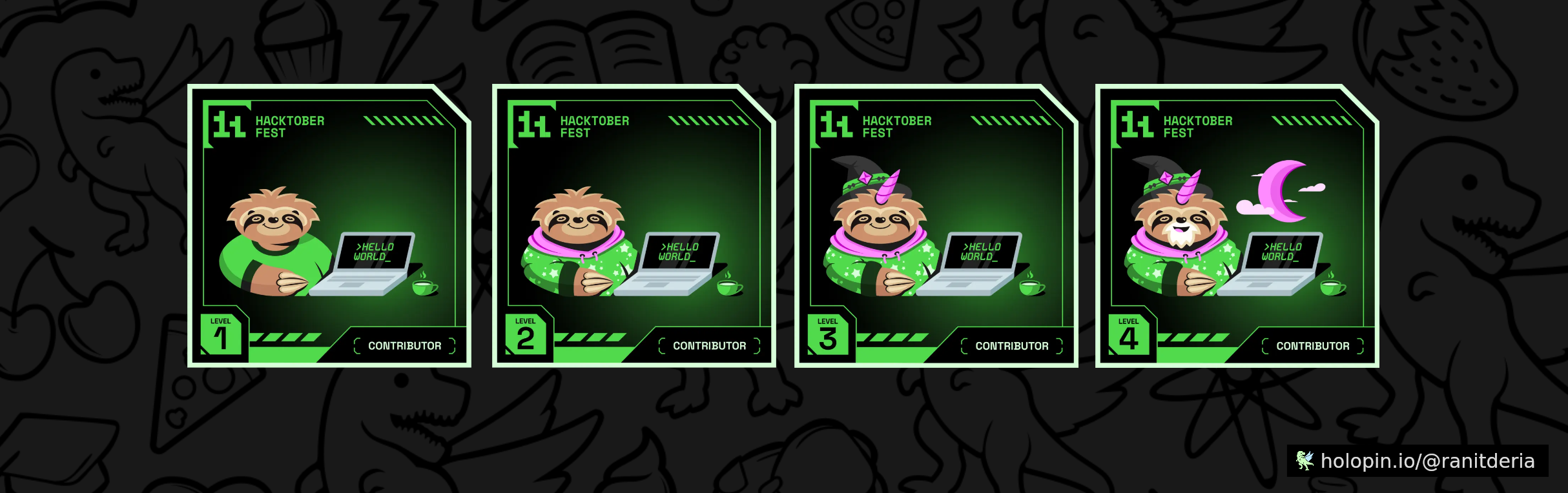 An image of @ranitderia's Holopin badges, which is a link to view their full Holopin profile