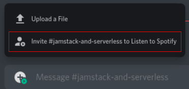 Invite #channel to listen to Spotify