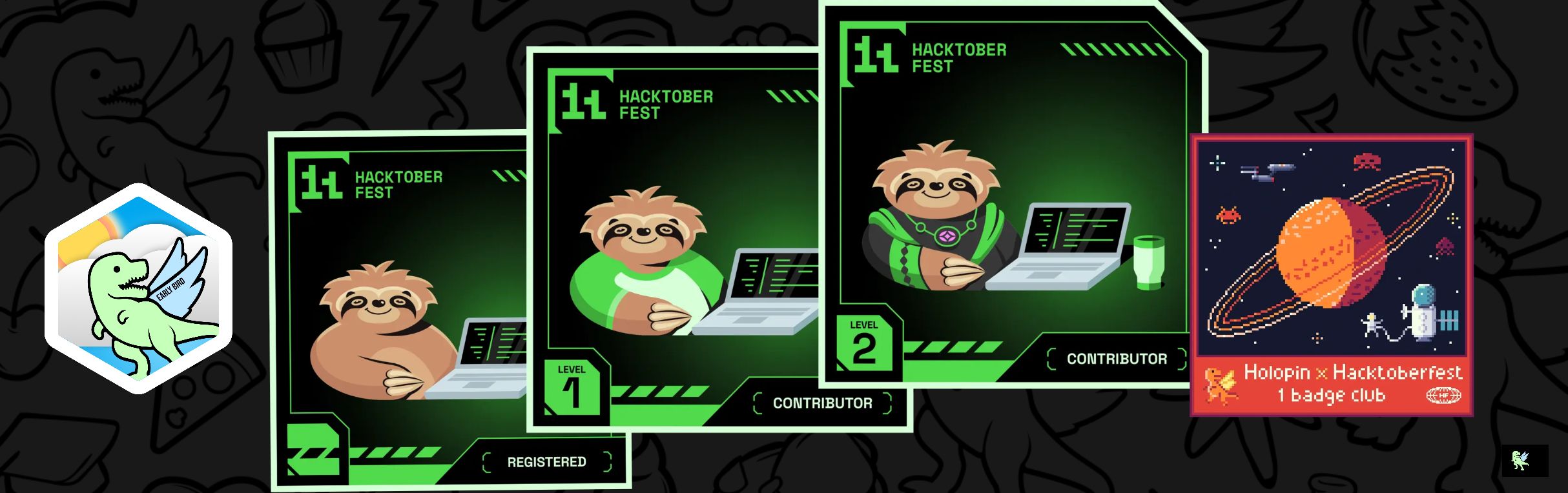 An image of @th3c0d3mast3r's Holopin badges, which is a link to view their full Holopin profile