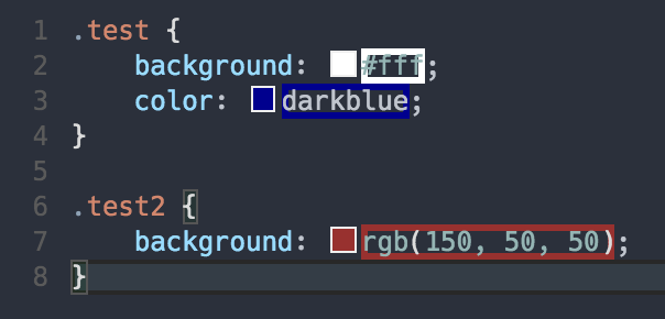 Highlight web colors in your editor screenshot 图片