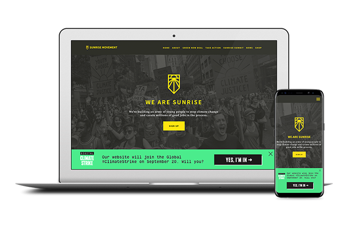 A screenshot of the Digital Climate Strike footer widget