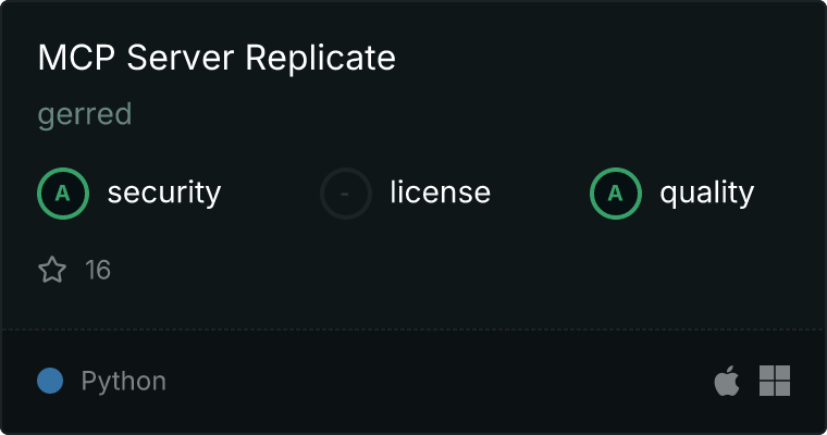 Server Replicate MCP server