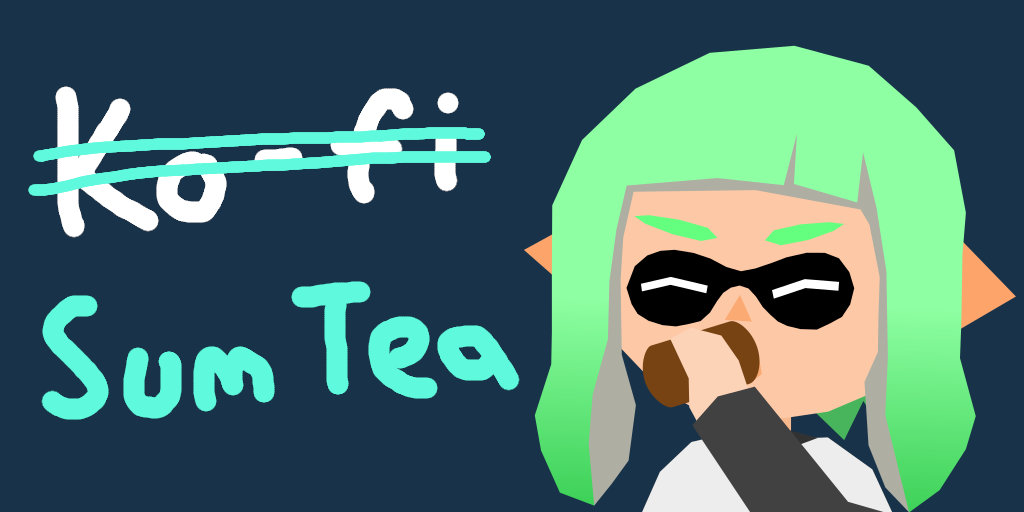 An inkling girl drinking tea