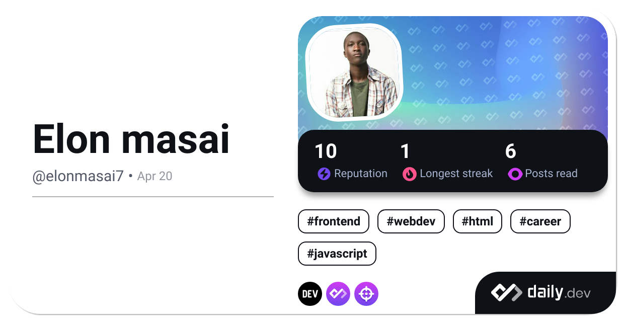 Elon masai's Dev Card