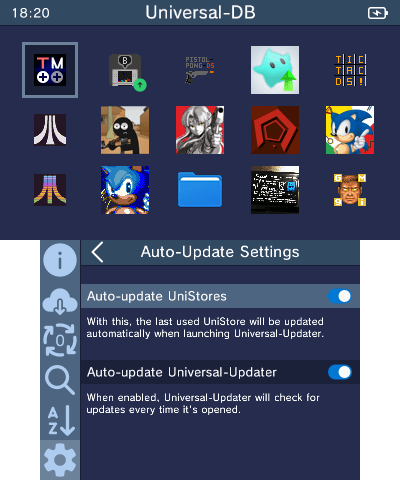 ="Auto-Update settings menu