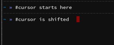 shifted cursor
