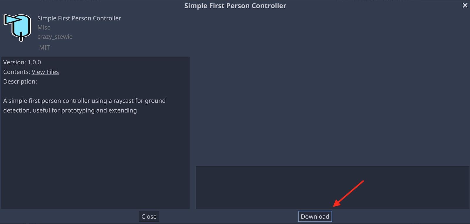 下载Simple First Person Controller