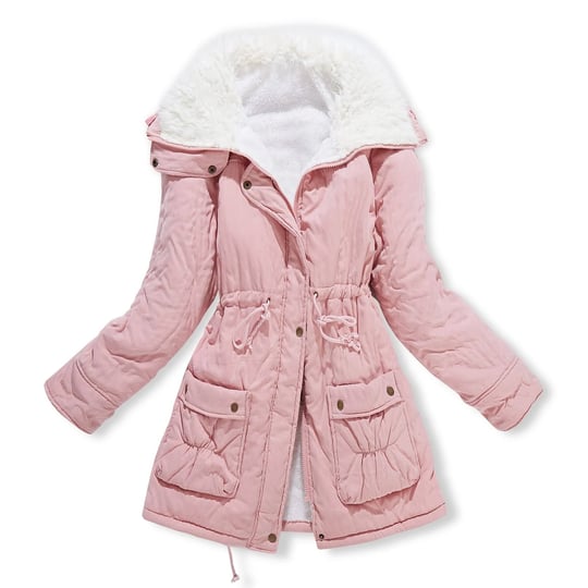 mewow-womens-winter-mid-length-thick-warm-faux-lamb-wool-lined-jacket-coat-pink-small-1