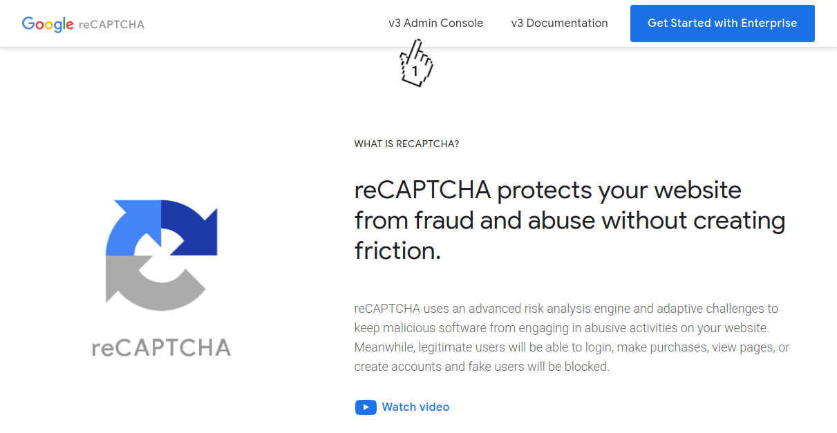 Google reCAPTCHA - Home page