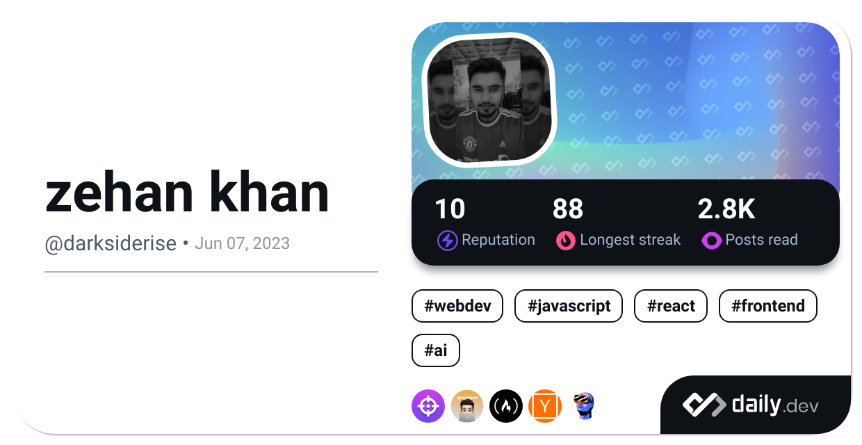 zehan khan's Dev Card
