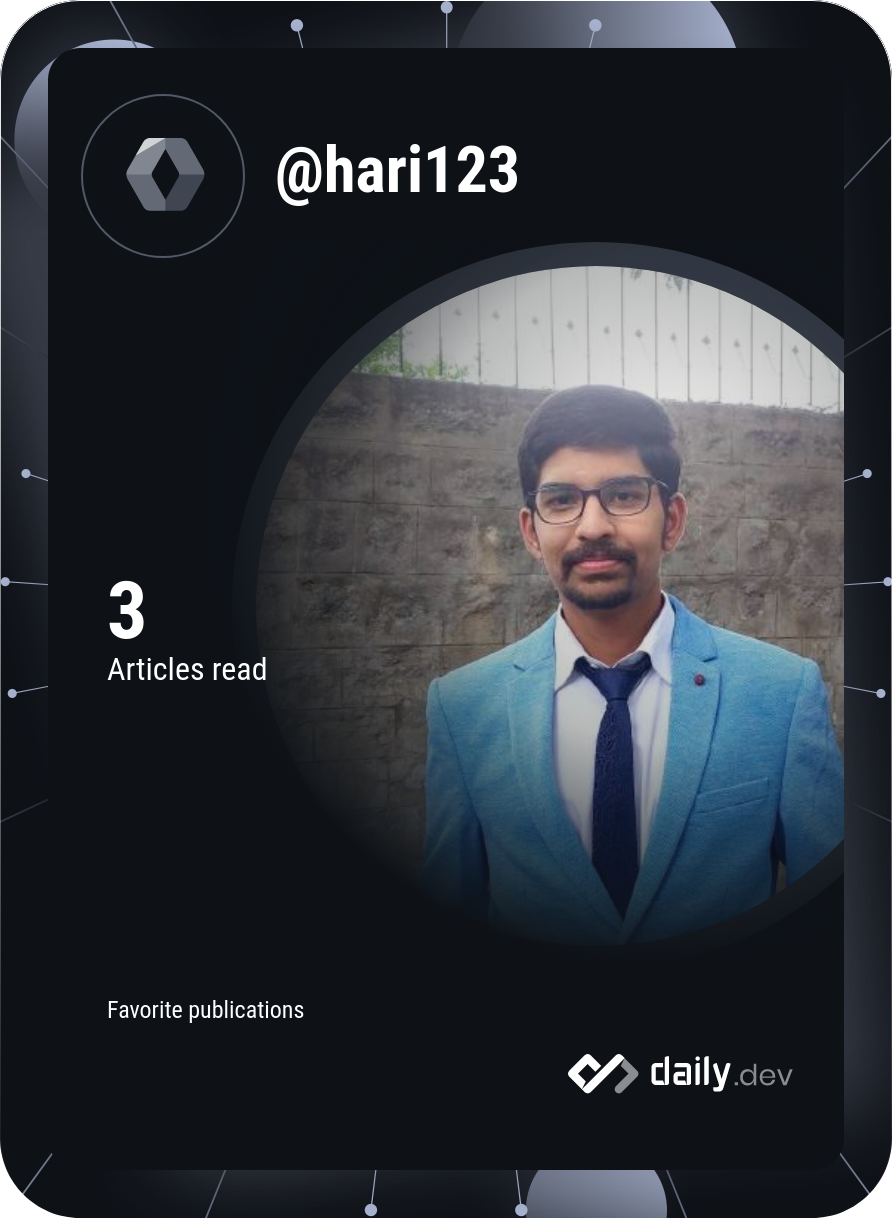 Harihara Sudhan's Dev Card