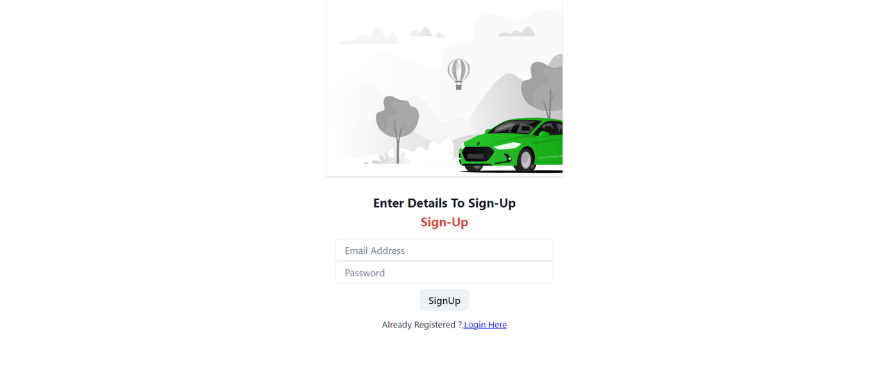 zoomcar register page