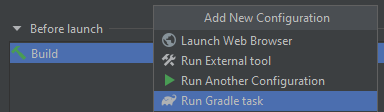 select run gradle task