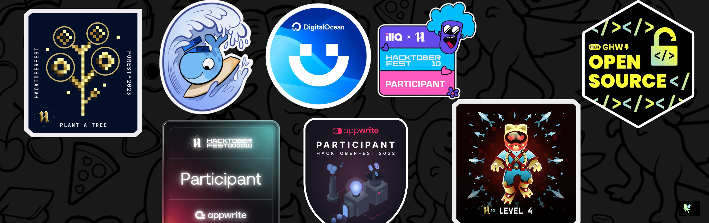 An image of @sandyydk's Holopin badges, which is a link to view their full Holopin profile