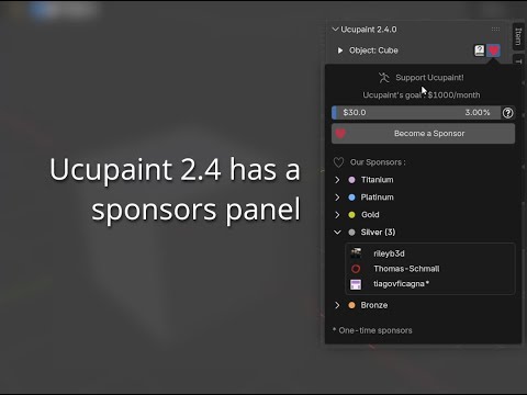 Ucupaint 2.4.0 sponsors panel