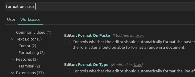 format-on-paste