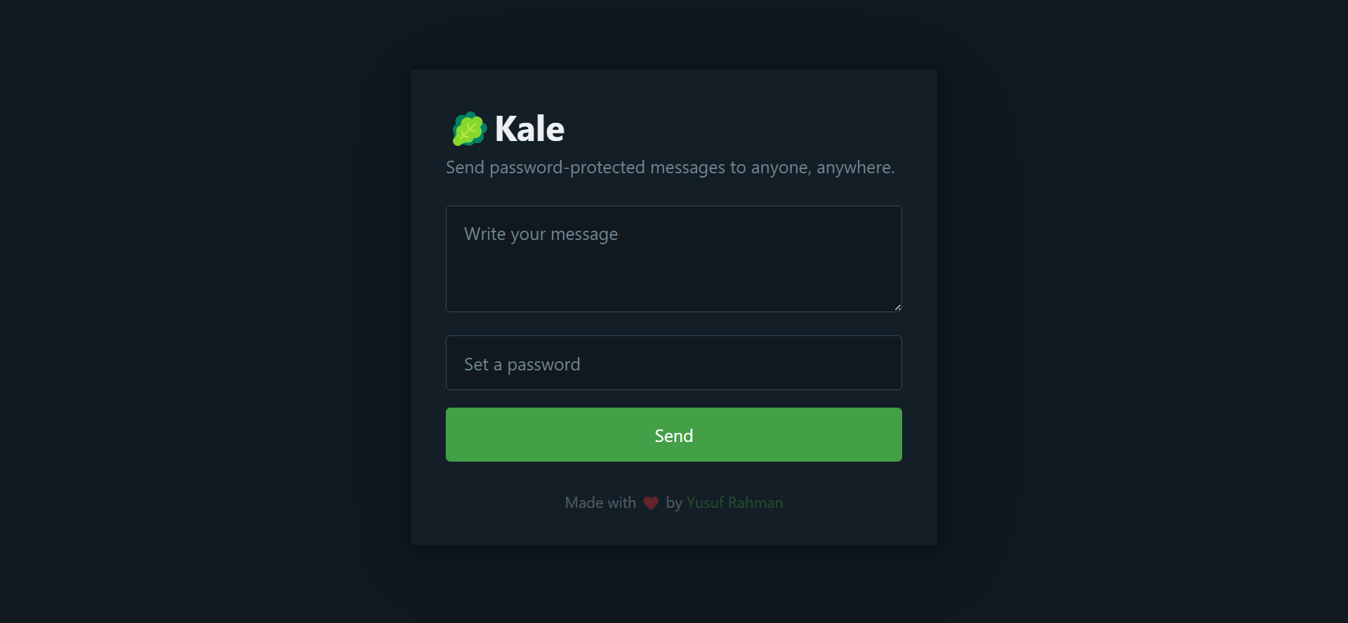 Kale Homepage