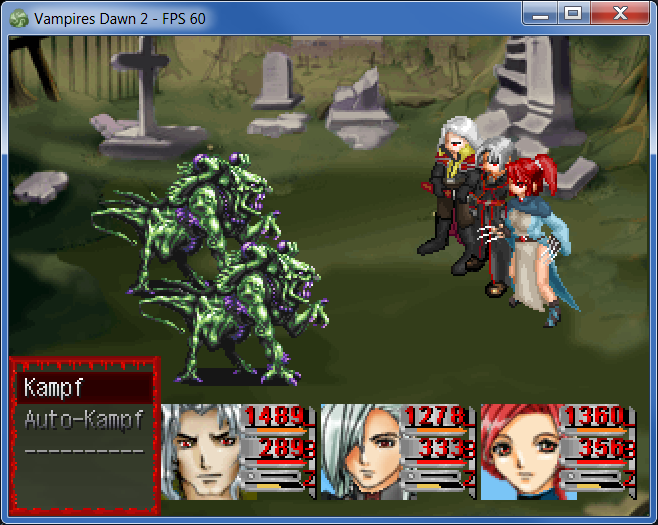 Gauge battle style and actors are displayed as battle animations