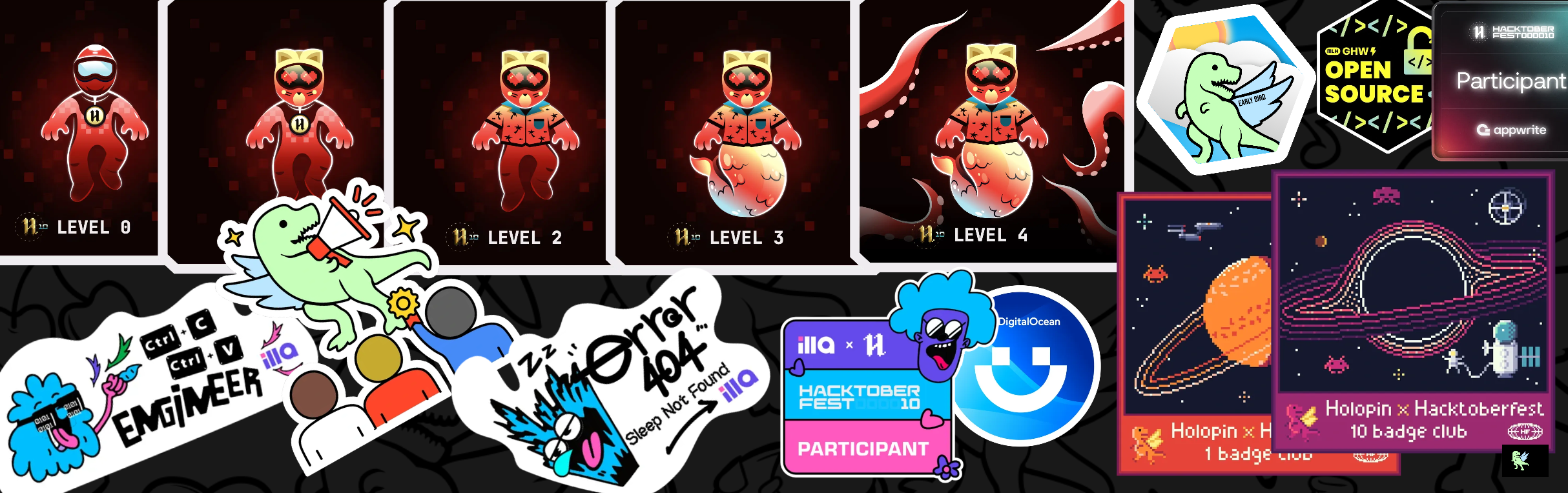 An image of @therealdhrxv's Holopin badges, which is a link to view their full Holopin profile