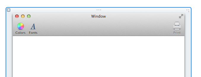 Toolbar on window