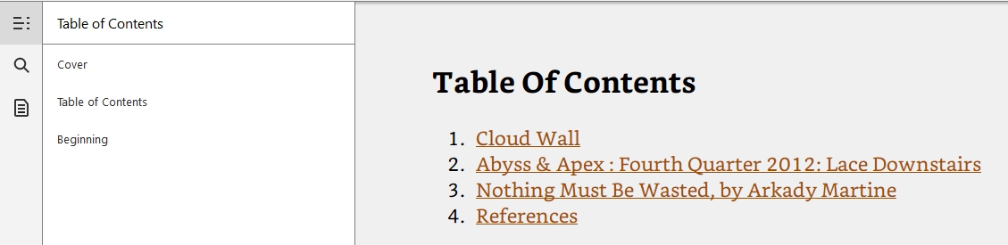 TOC in Kindle for PC