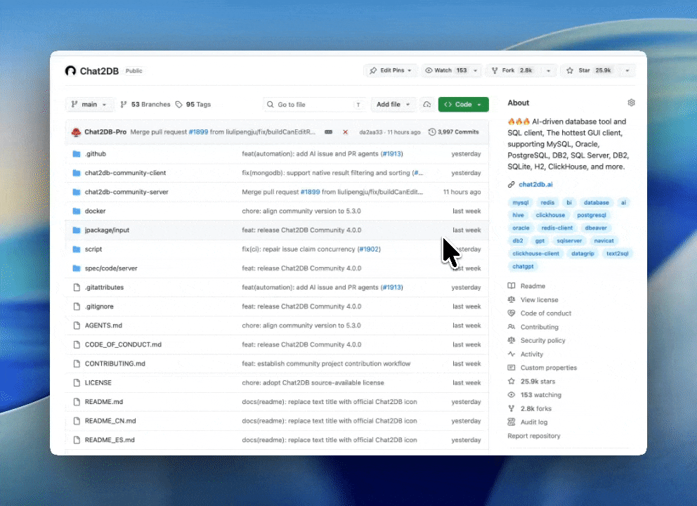 Star Chat2DB on GitHub