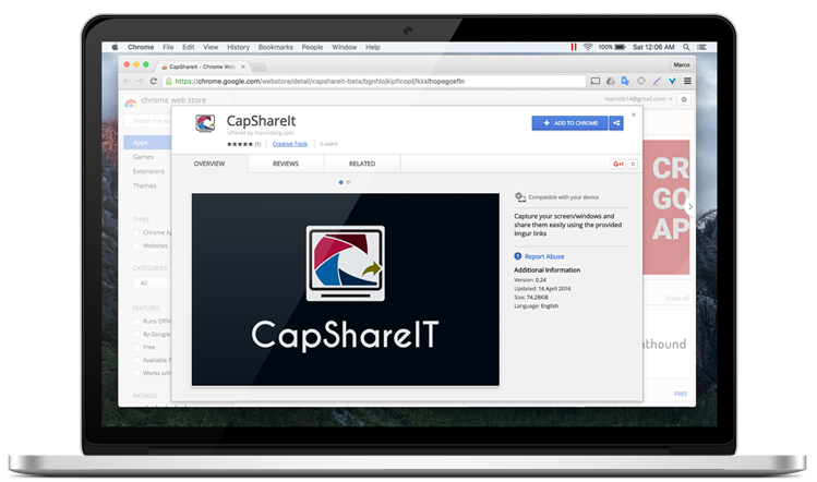 CapShareIt - Google Chrome App