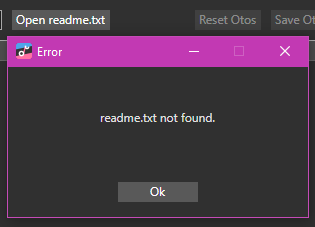 readme.txt not found dialog