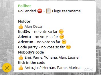 así se daban los resultados de la votación vía telegram