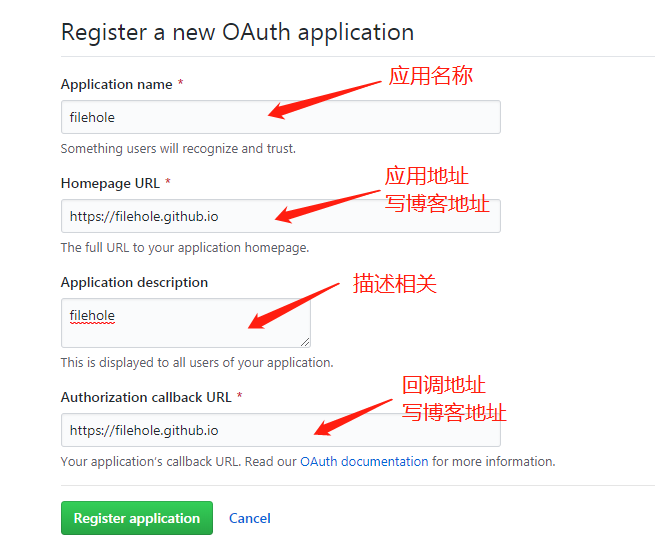 New OAuth App