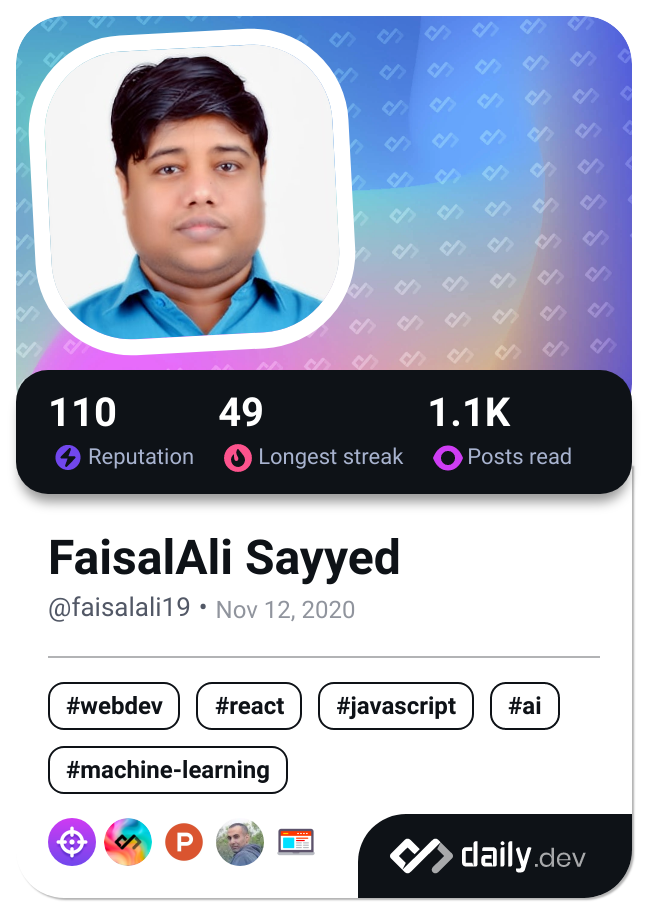 FaisalAli Sayyed's Dev Card