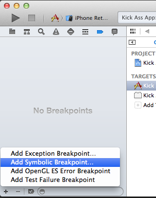 Symbolic Breakpoint