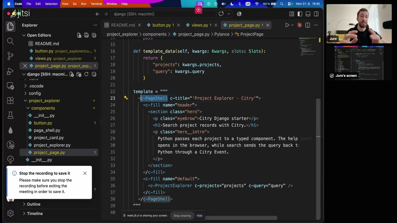 Watch the 50-minute Citry and Django code-along on YouTube