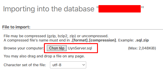 UynServer SQL import